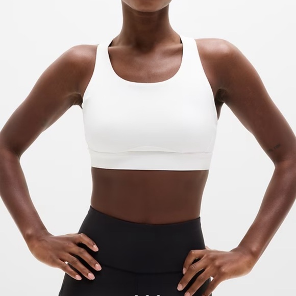 Athleta Other - Athleta White Cross Back Sports Bra Size XL Strappy Racerback Yoga Bra EUC